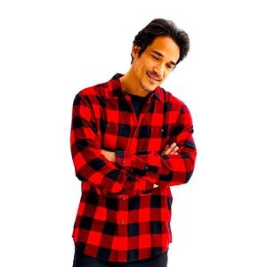 Red and black Buffalo check plaid flannel shirt XL